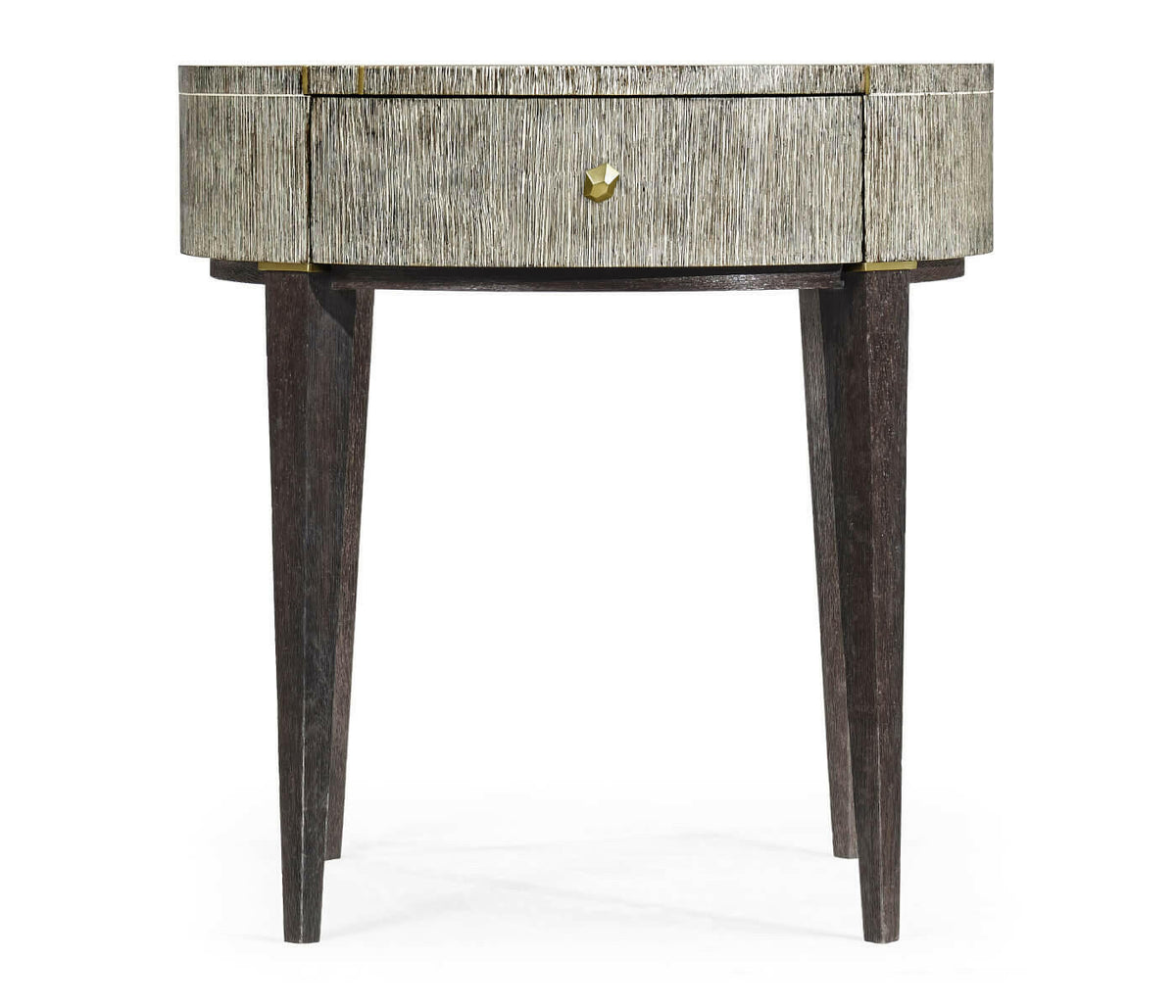 Jonathan Charles Transitional Round Side Table with Drawer - Dark French Oak.