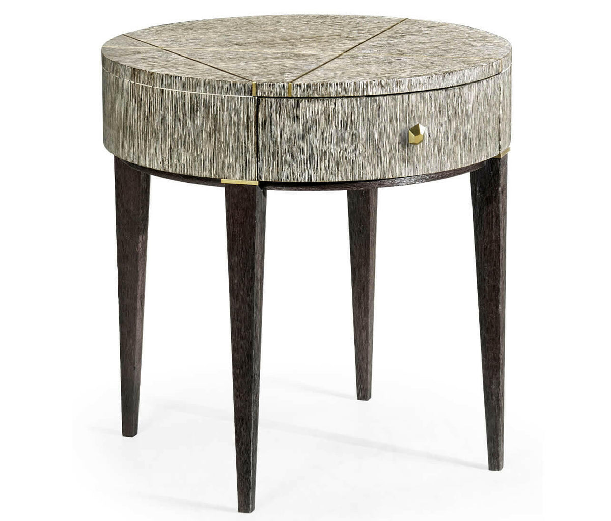 Jonathan Charles Transitional Round Side Table with Drawer - Dark French Oak.