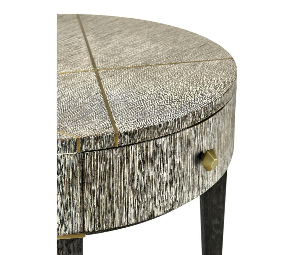 Jonathan Charles Transitional Round Side Table with Drawer - Dark French Oak.