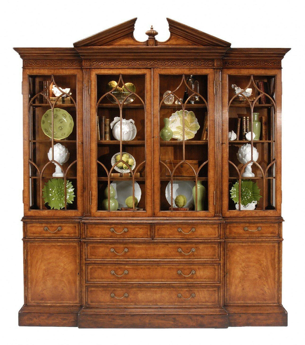 Jonathan Charles Triple Display Cabinet George Ii in Walnut.