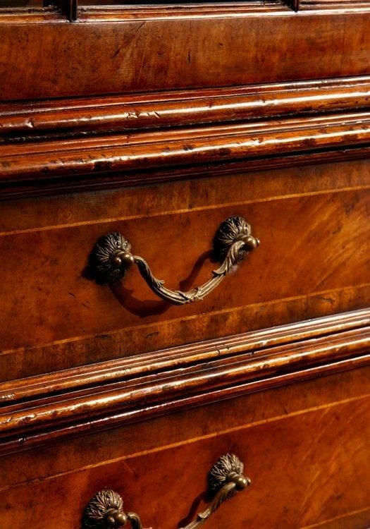 Jonathan Charles Triple Display Cabinet George Ii in Walnut.