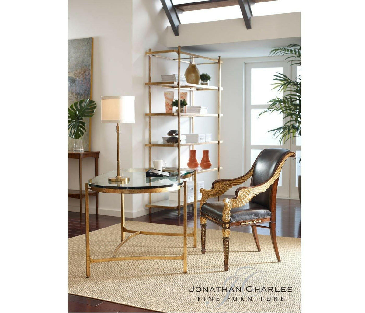 Jonathan Charles Wide Etagere Contemporary Six-tier - Gilded.