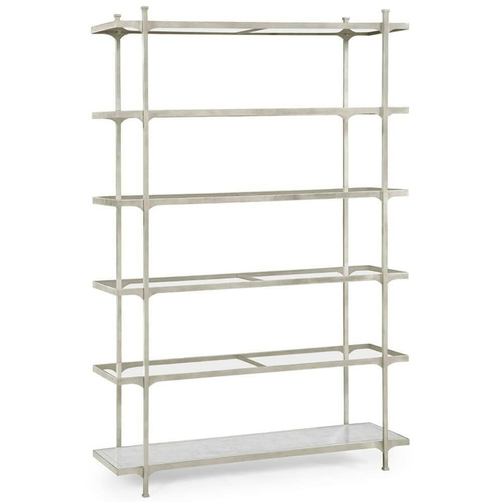 Jonathan Charles Wide Etagere Contemporary Six-tier - Silver.