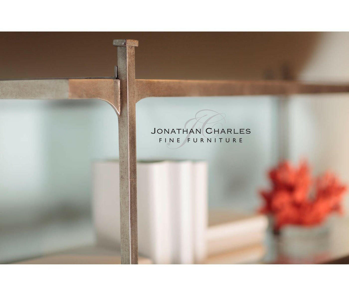 Jonathan Charles Wide Etagere Contemporary Six-tier - Silver.