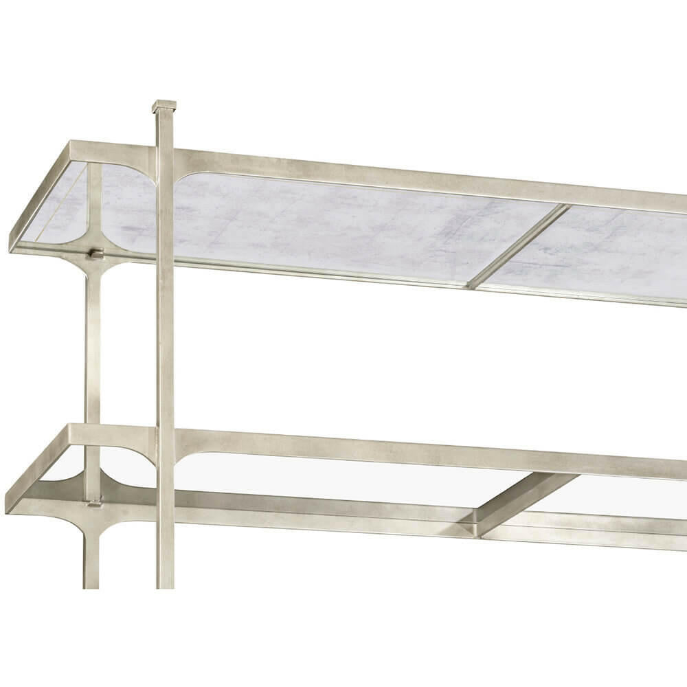 Jonathan Charles Wide Etagere Contemporary Six-tier - Silver.