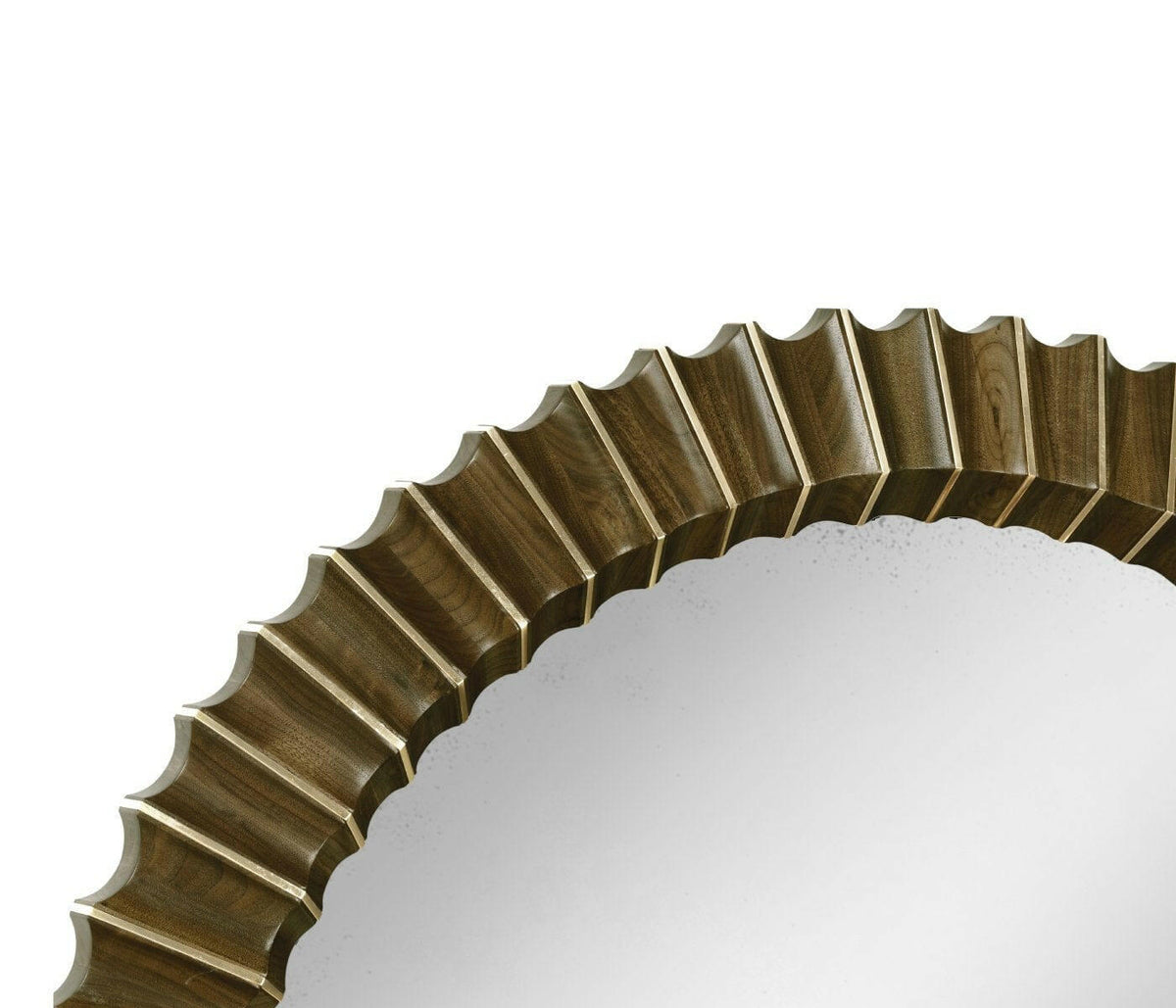 Jonathan Charles Autumn Walnut Mid Century Round Mirror - Small.