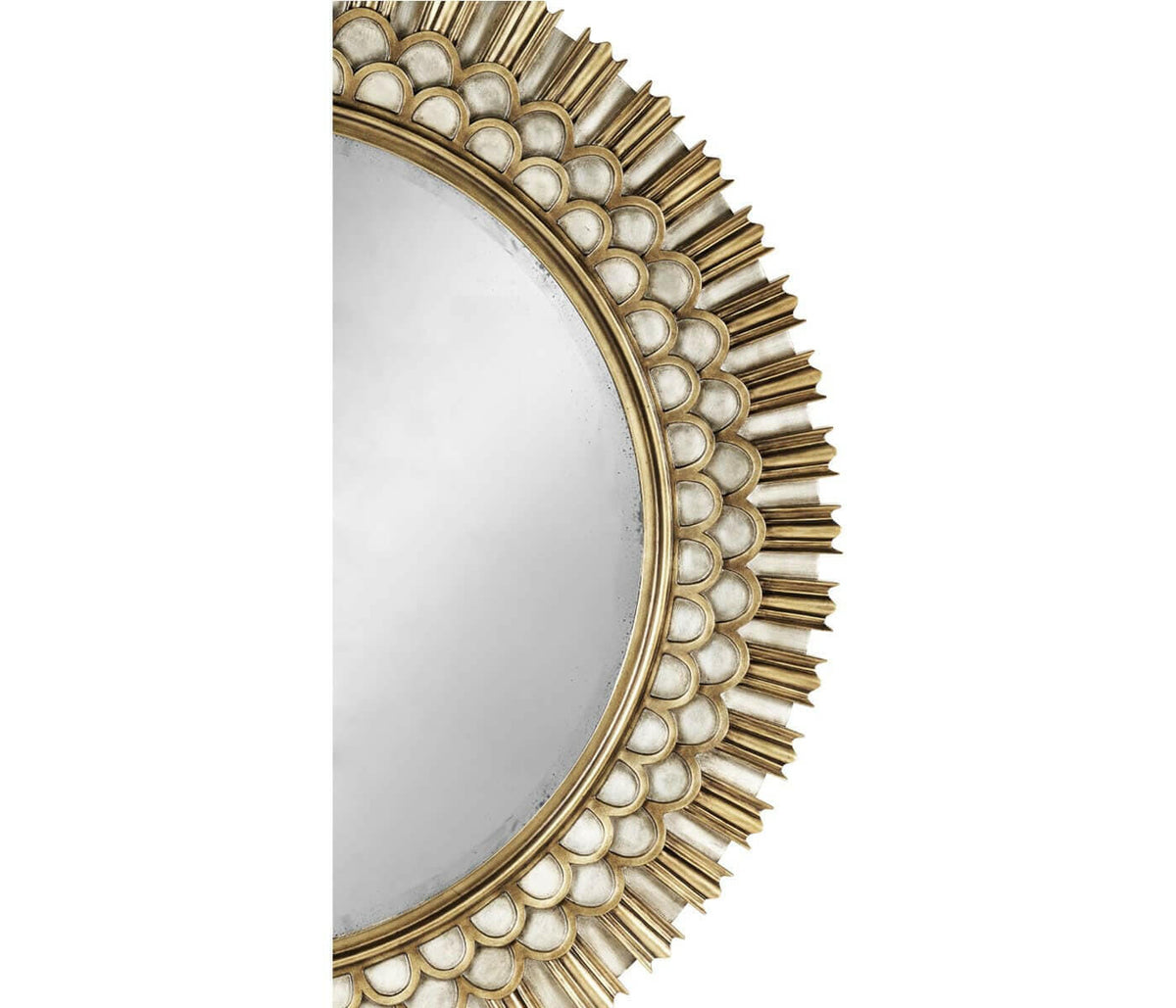 Jonathan Charles Burst Gilded Round Wall Mirror - Large.