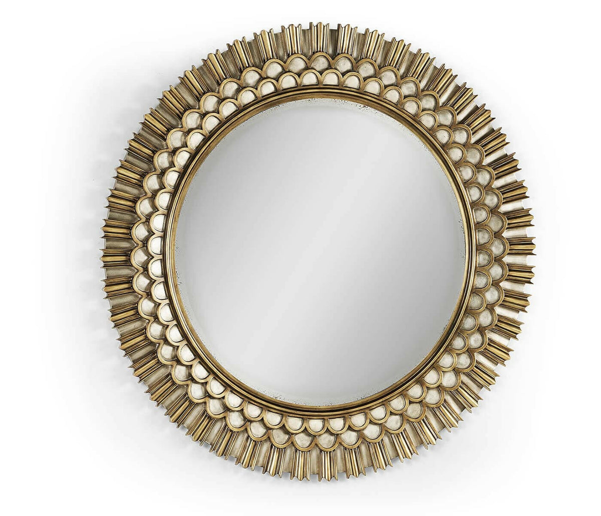 Jonathan Charles Burst Gilded Round Wall Mirror - Large.