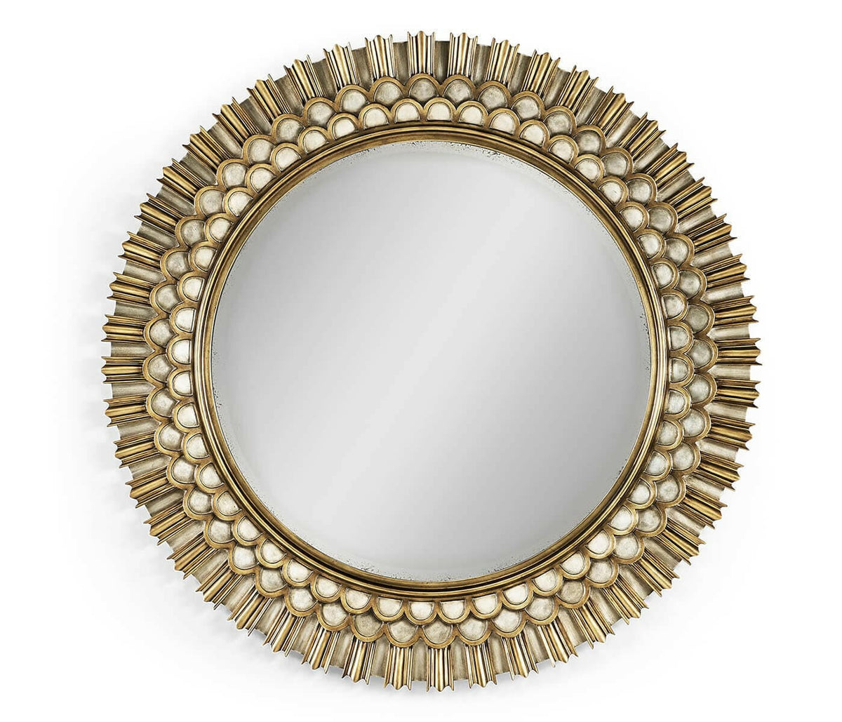 Jonathan Charles Burst Gilded Round Wall Mirror - Large.