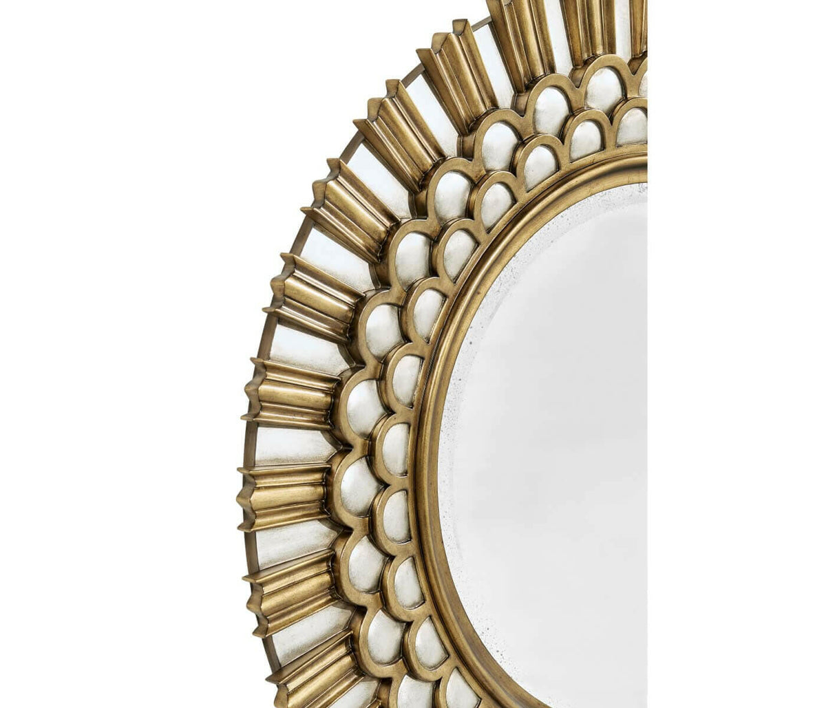 Jonathan Charles Burst Gilded Round Wall Mirror - Small.