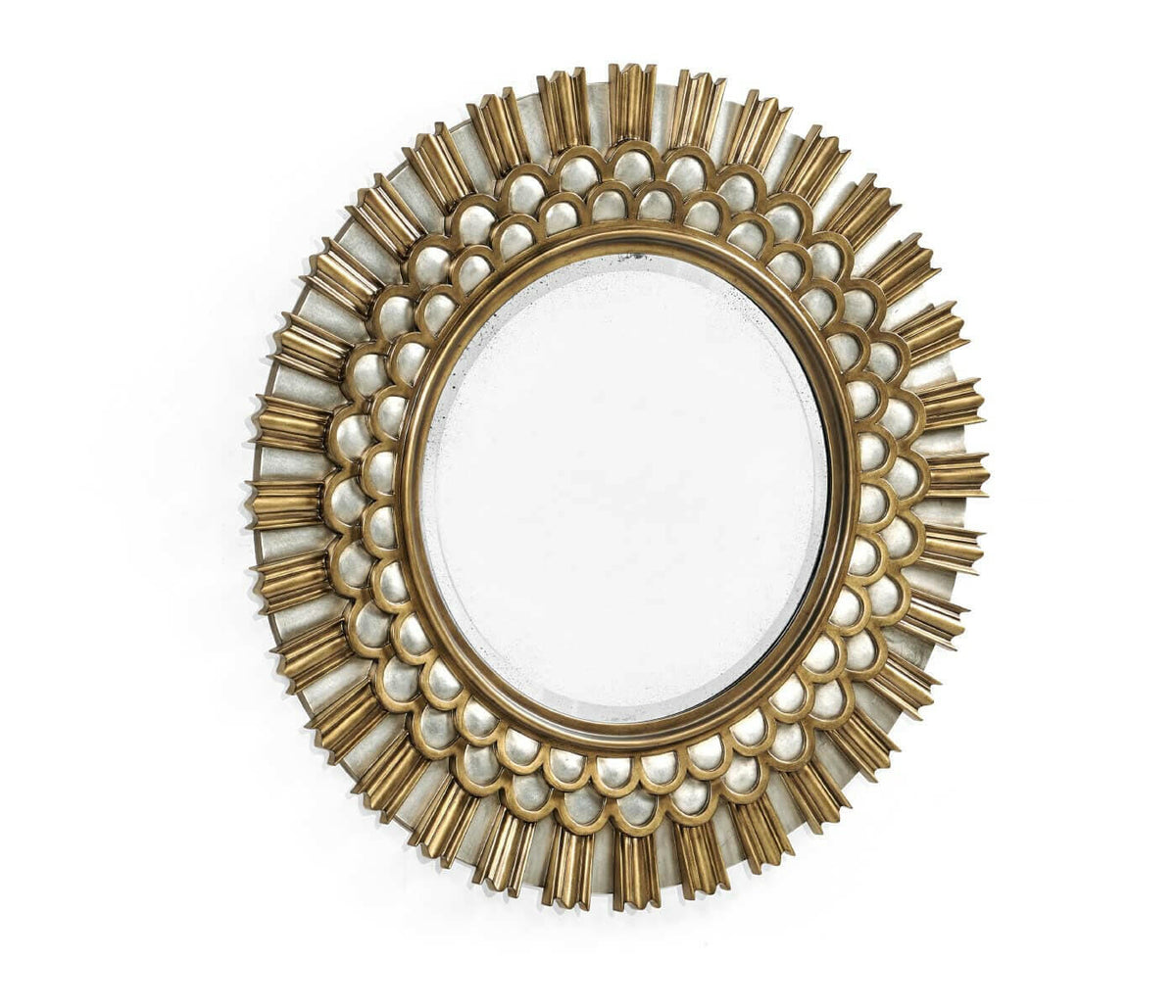 Jonathan Charles Burst Gilded Round Wall Mirror - Small.