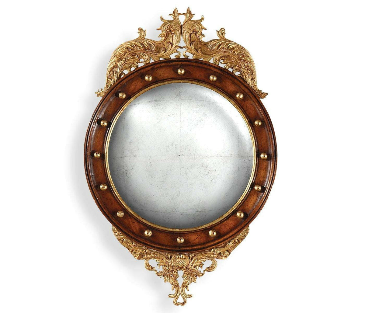Jonathan Charles Convex Mirror Monarch in Eglomise - Small.