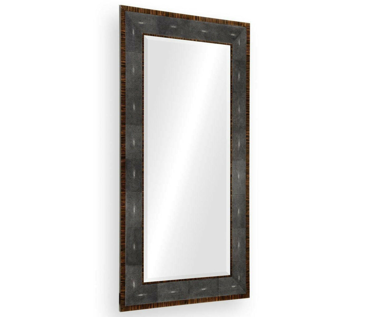 Jonathan Charles Floor Mirror in Anthracite Shagreen.