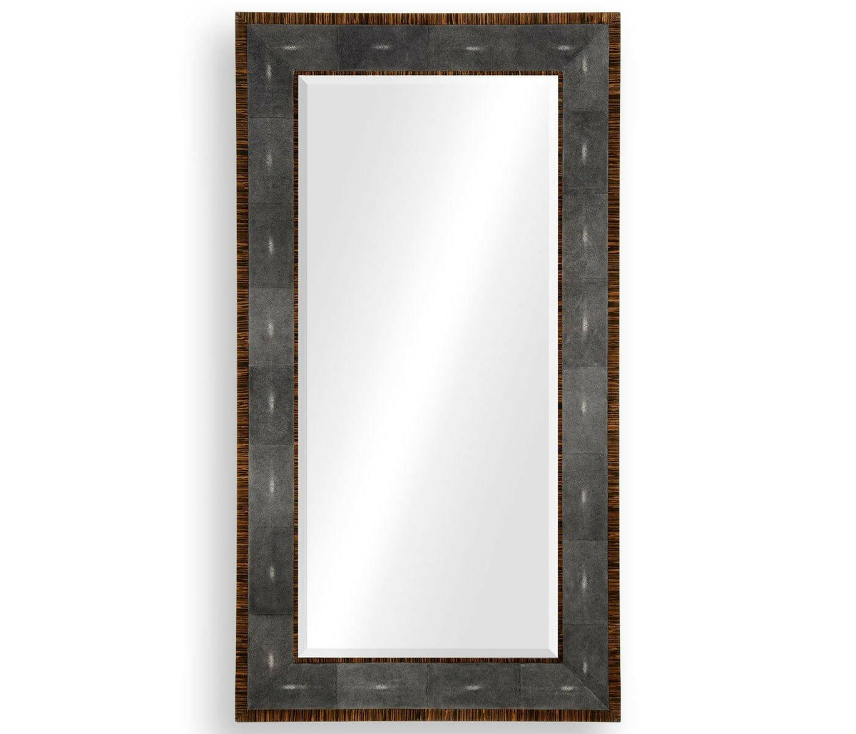 Jonathan Charles Floor Mirror in Anthracite Shagreen.