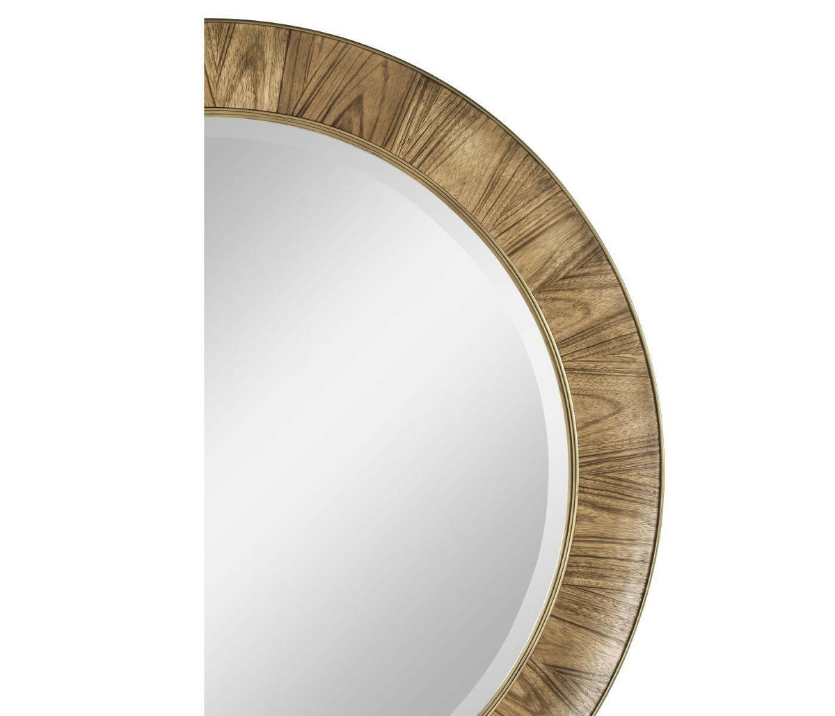 Jonathan Charles Golden Amber & Brass Round Wall Mirror - Large.