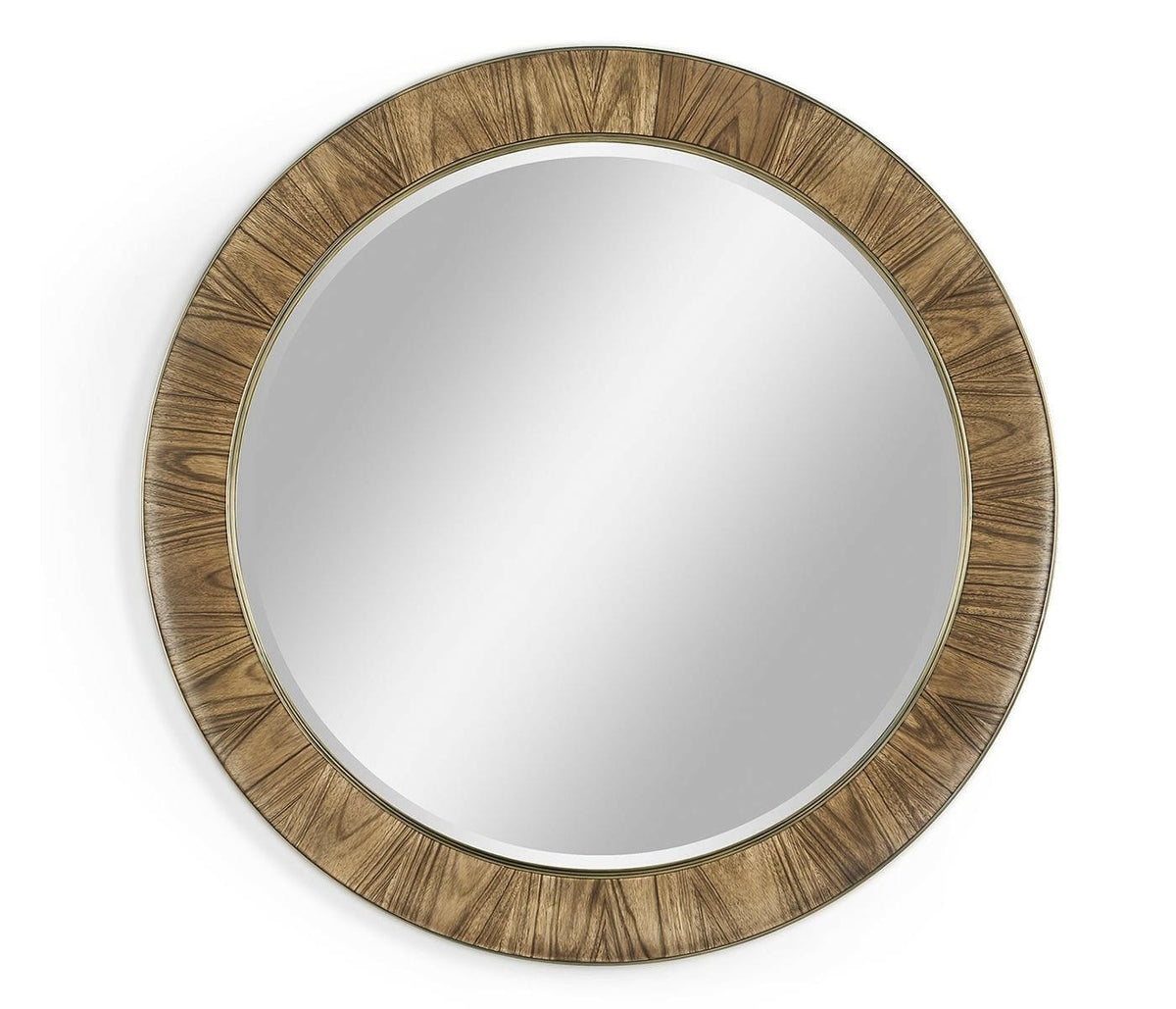 Jonathan Charles Golden Amber & Brass Round Wall Mirror - Large.