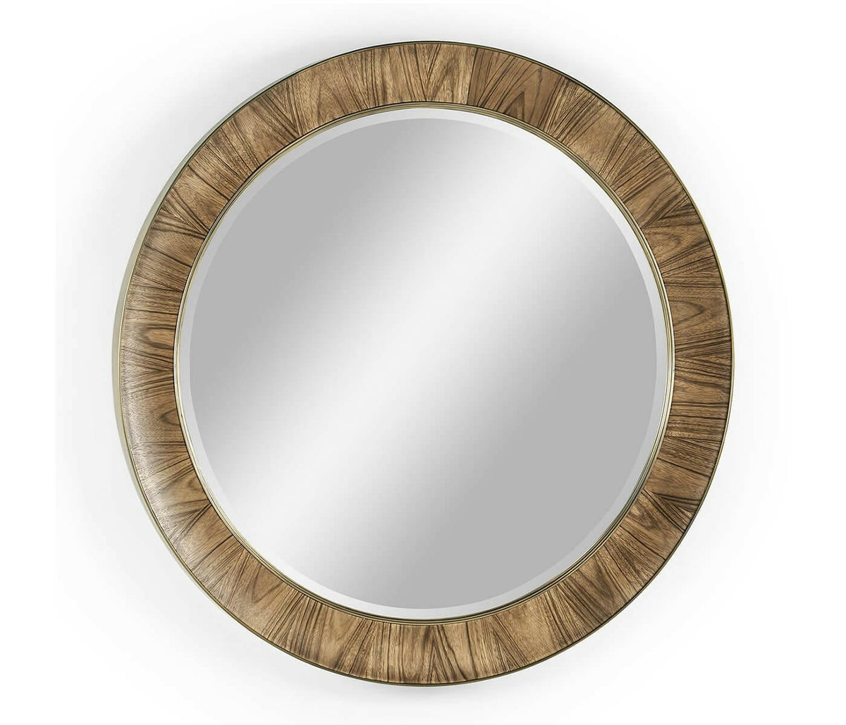 Jonathan Charles Golden Amber & Brass Round Wall Mirror - Large.