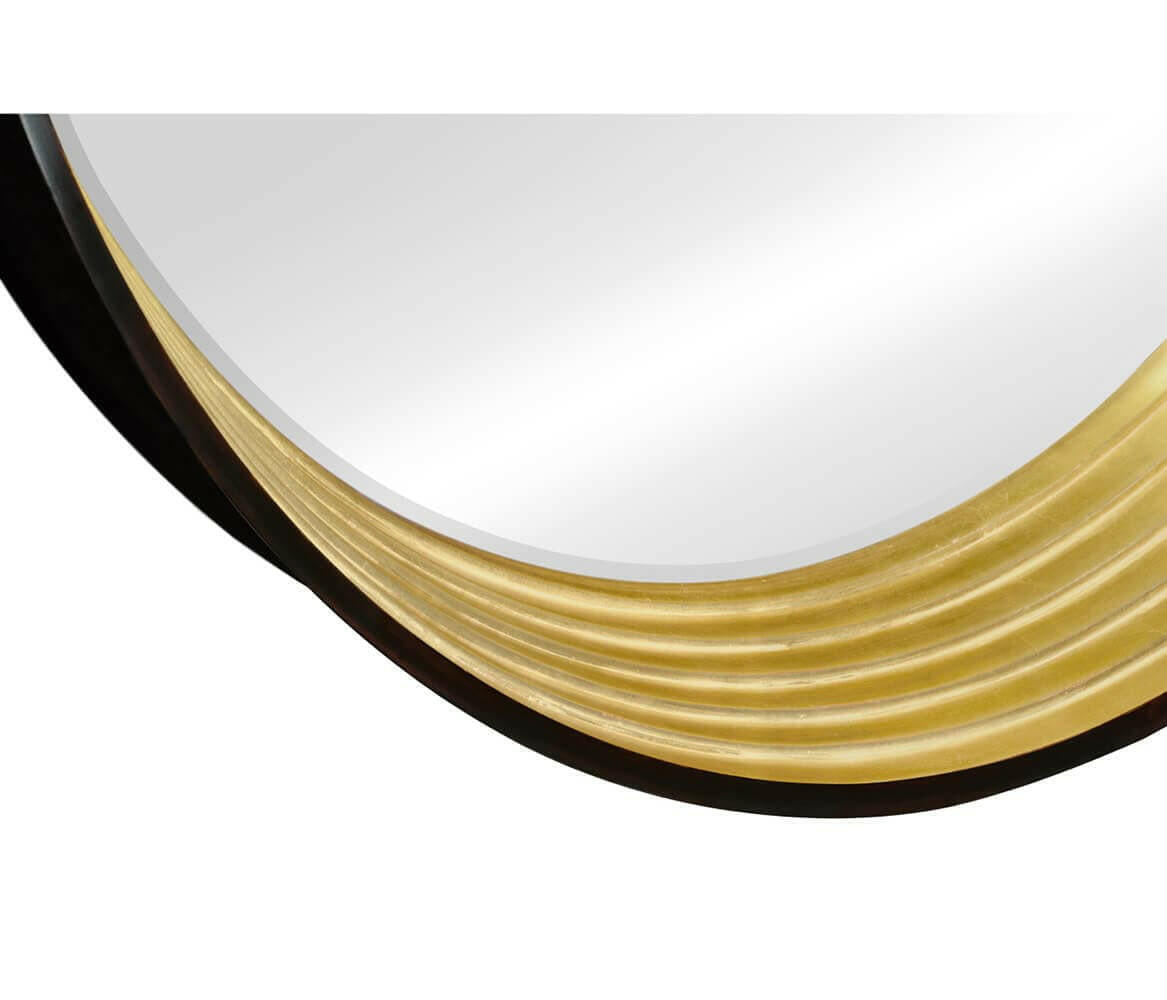 Jonathan Charles Round Mirror Modernist - Gold Leaf.