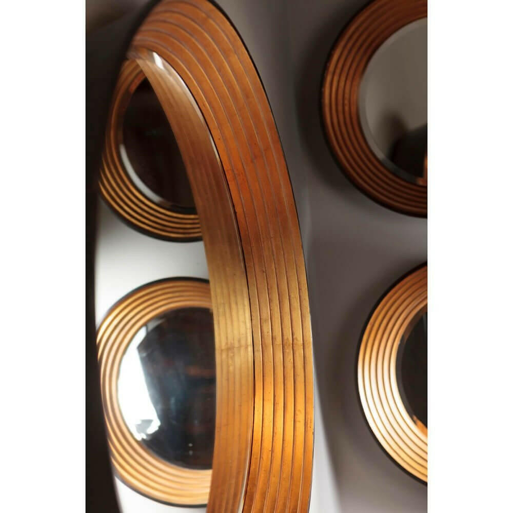 Jonathan Charles Round Mirror Modernist - Gold Leaf.