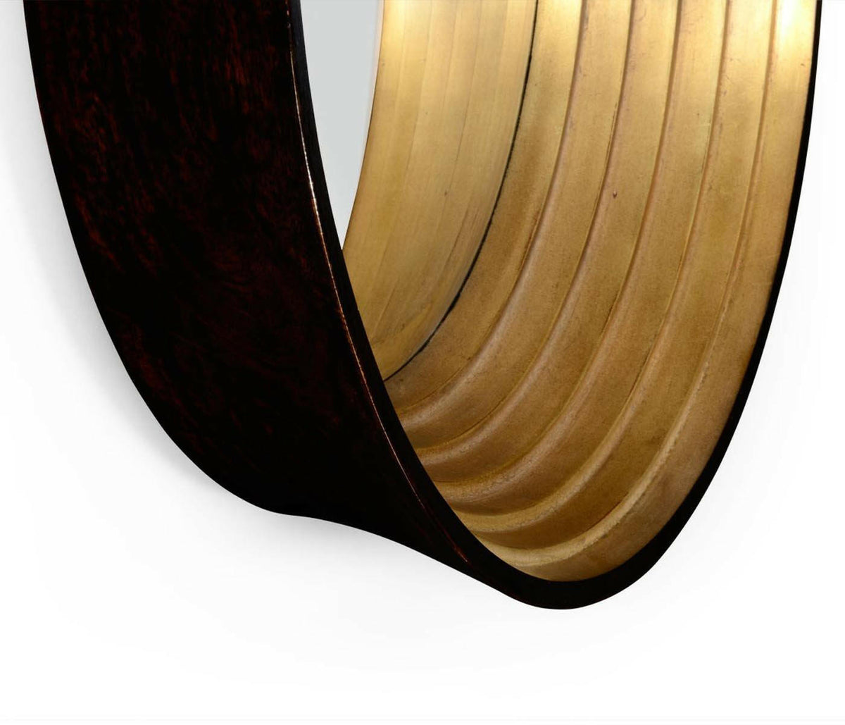 Jonathan Charles Round Mirror Modernist Stepped.