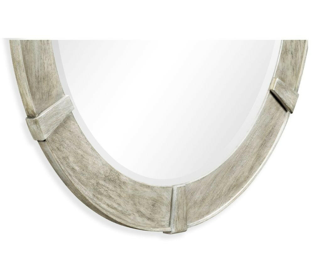 Jonathan Charles Round Mirror Rustic in Rustic Grey.