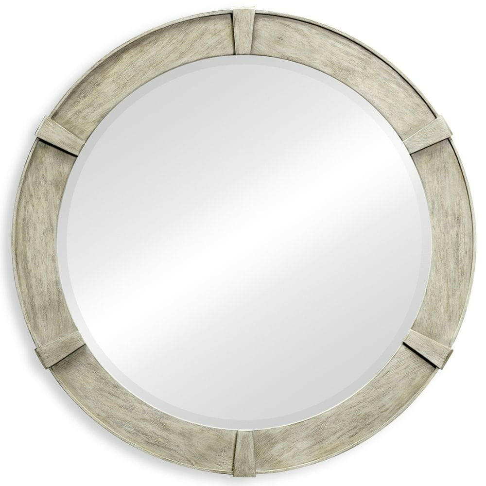 Jonathan Charles Round Mirror Rustic in Rustic Grey.