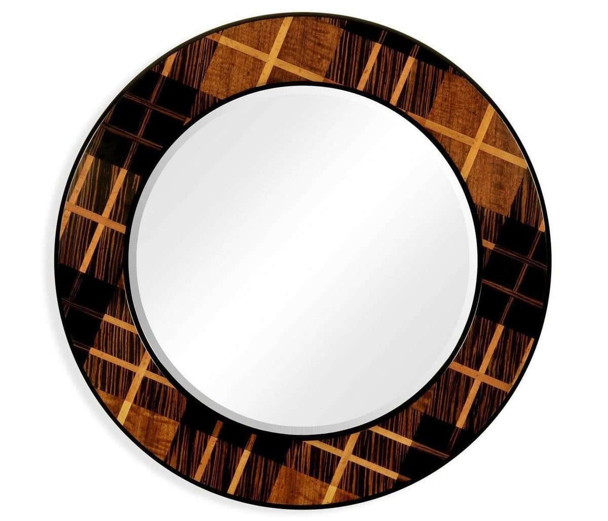 Jonathan Charles Round Porthole Wall Mirror Tartan.