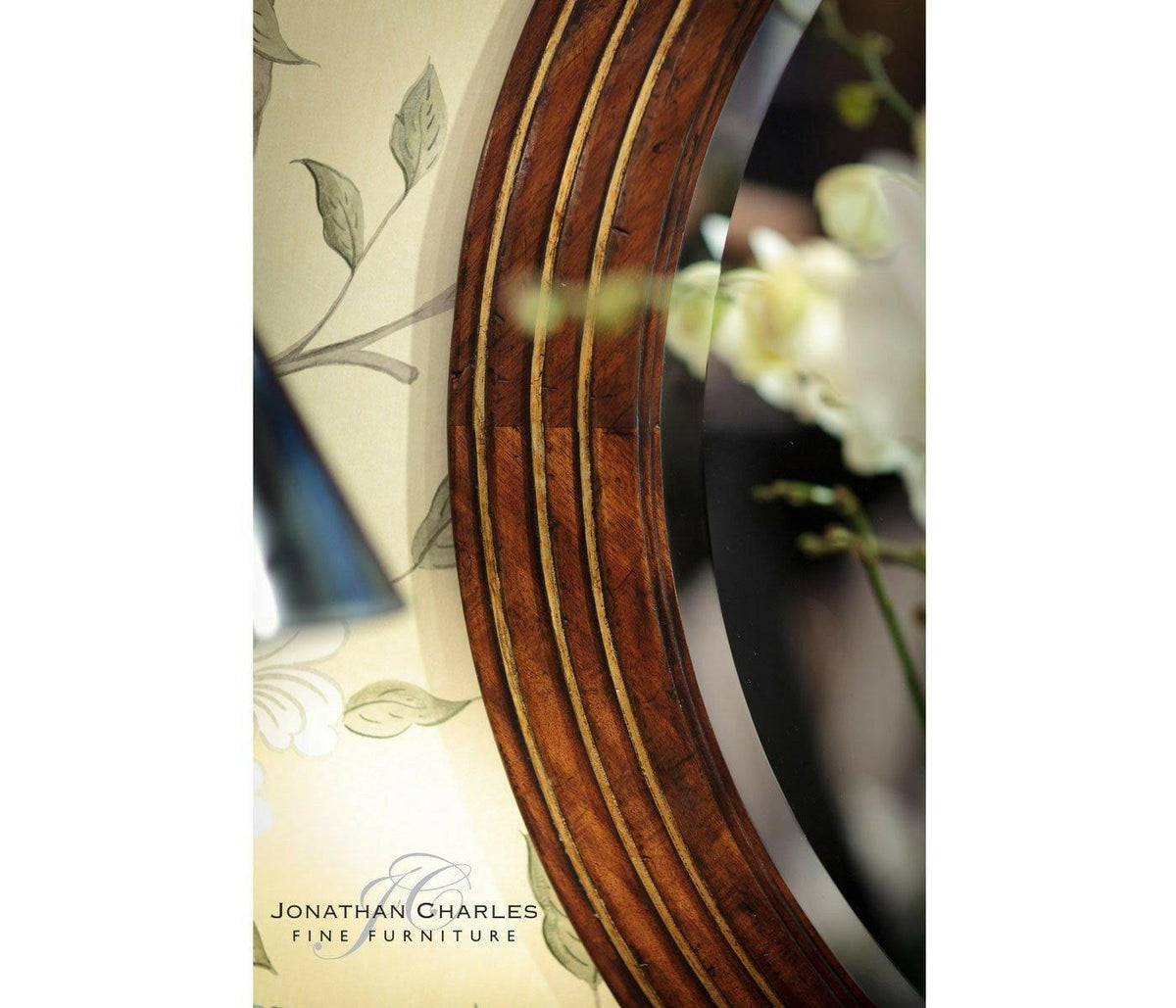 Jonathan Charles Round Wall Mirror with Stepped Surround.