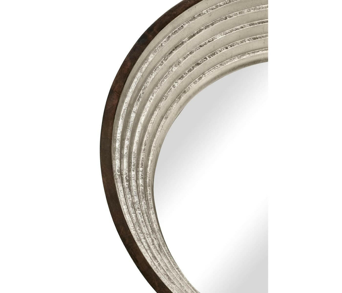 Jonathan Charles Silver Espresso Round Wall Mirror.