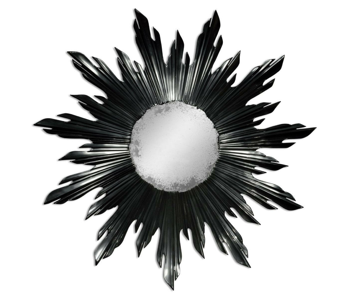 Jonathan Charles Small Wall Mirror Sunburst - Black.