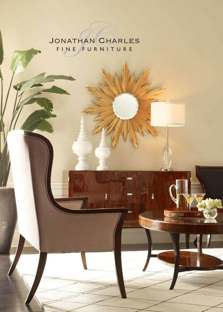 Jonathan Charles Small Wall Mirror Sunburst - Gold.