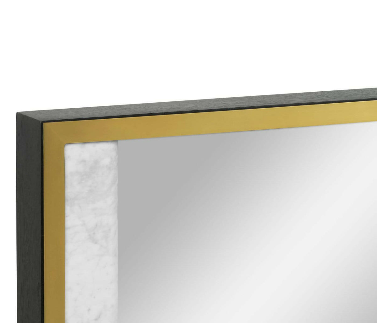 Jonathan Charles Square Wall Mirror with White Marble Edge.