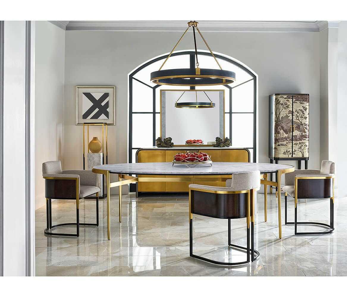 Jonathan Charles Square Wall Mirror with White Marble Edge.