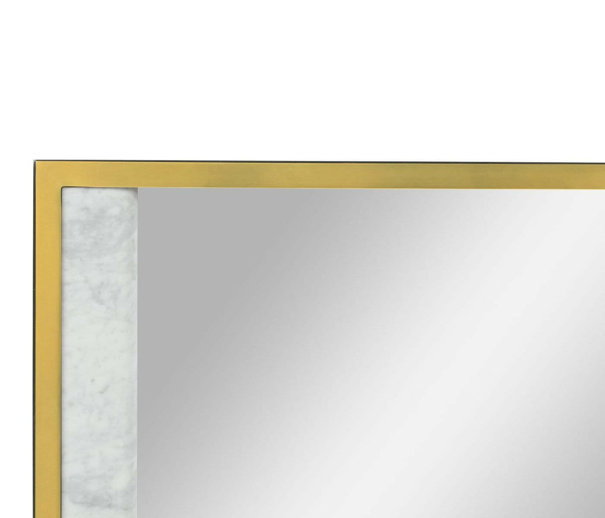 Jonathan Charles Square Wall Mirror with White Marble Edge.