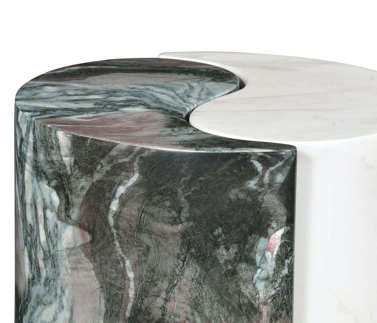 Jonathan Charles Charles Outdoor Circular Yin Yang Drinks Table in Faux Marble.