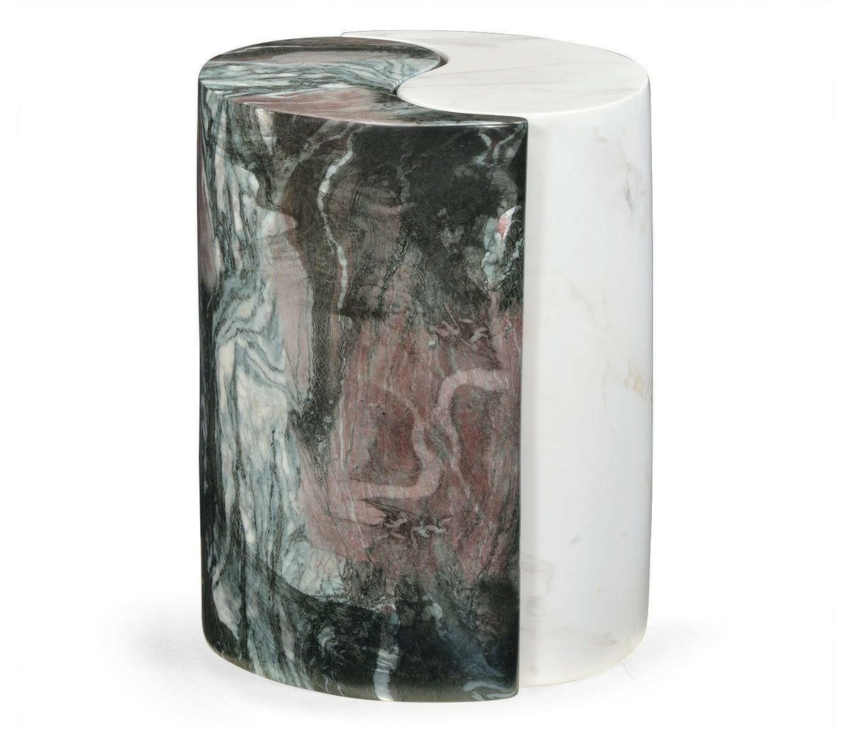 Jonathan Charles Charles Outdoor Circular Yin Yang Drinks Table in Faux Marble.