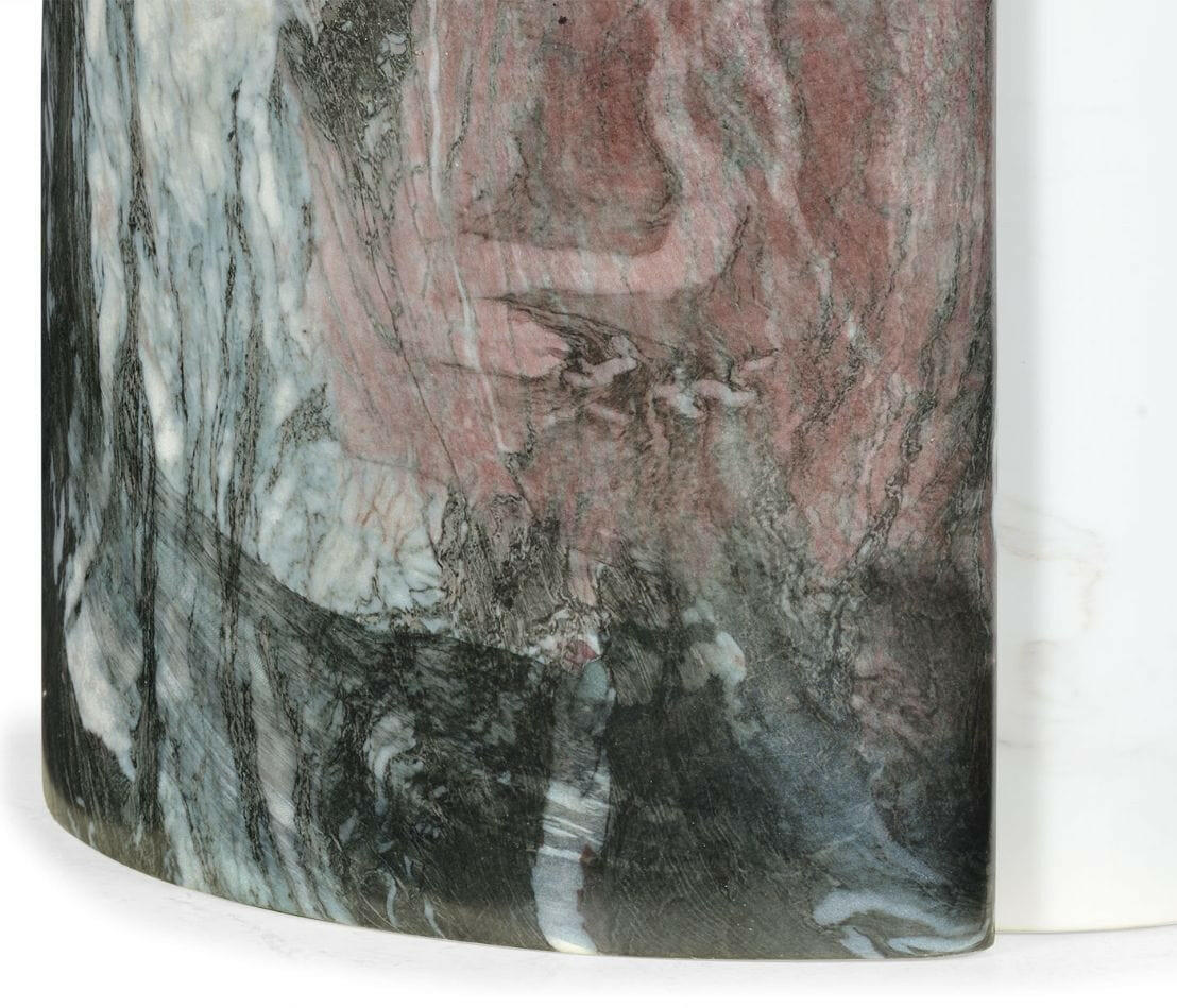 Jonathan Charles Charles Outdoor Circular Yin Yang Drinks Table in Faux Marble.