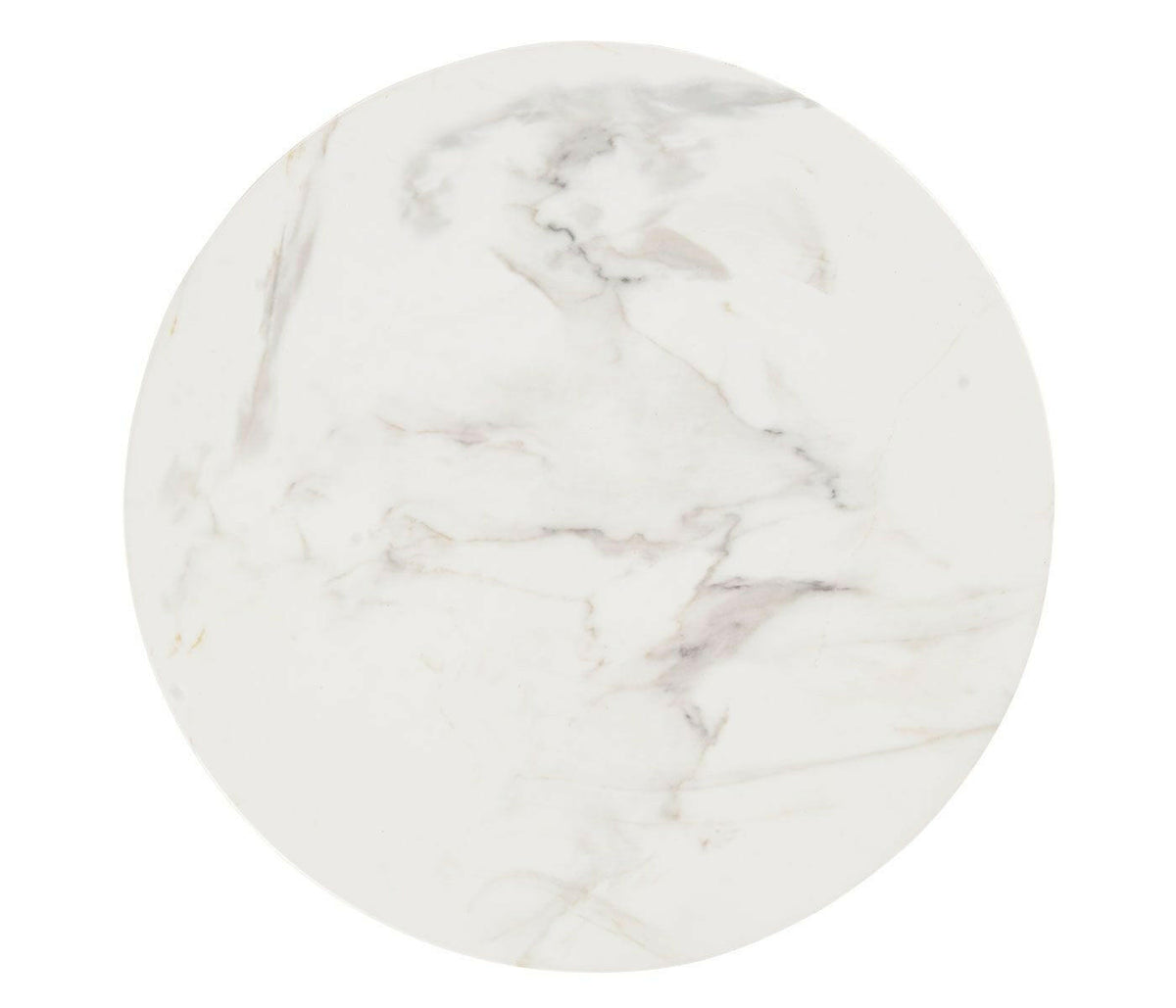 Jonathan Charles Charles Outdoor Round Geometric Wine Table in Faux White Marble.