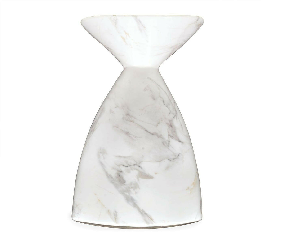 Jonathan Charles Charles Outdoor Round Wine Table in Faux White Marble.
