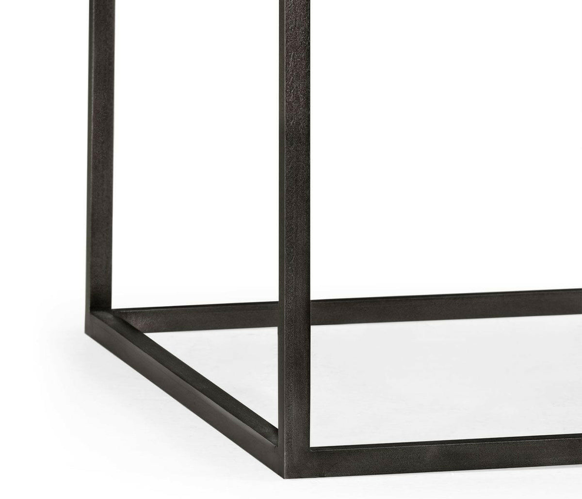 Jonathan Charles Charles Outdoor Square Iron End Table in Faux Black Marble.