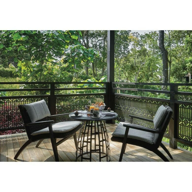 Jonathan Charles Geometric Round Outdoor Bistro Table.