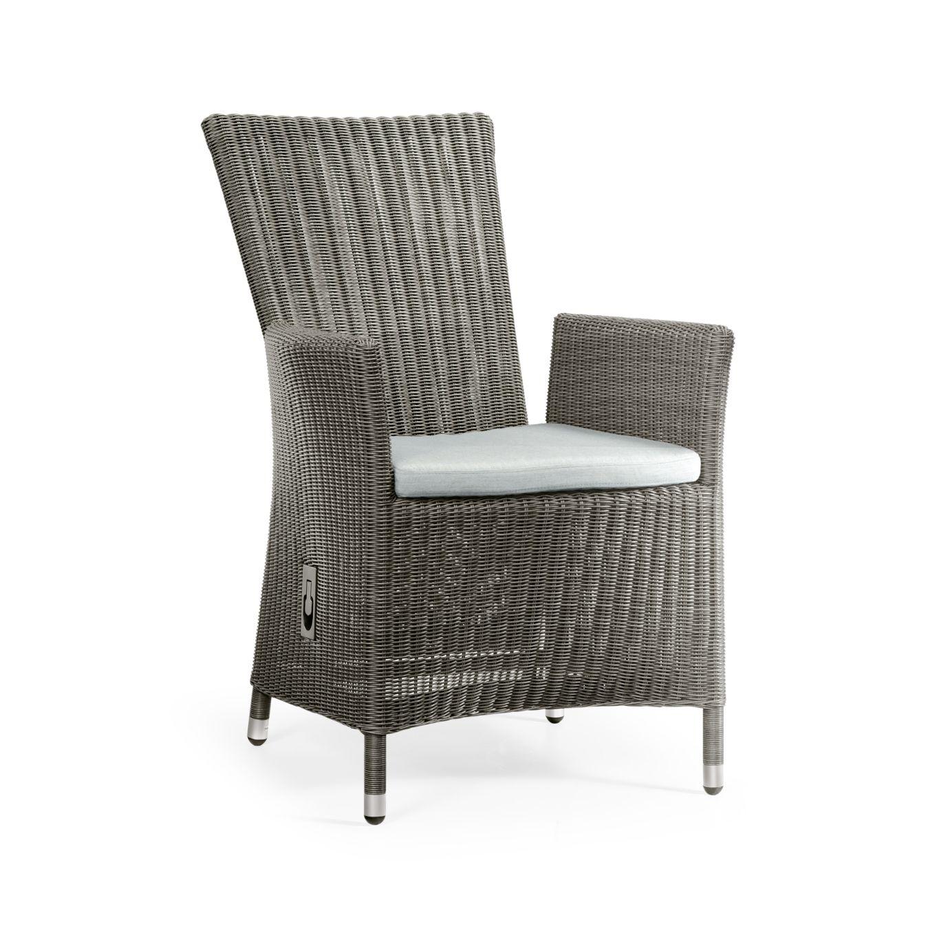 Jonathan Charles Outdoors Jonathan Charles Grey Wicker Rattan Dining Chair with Reclining Back House of Isabella UK