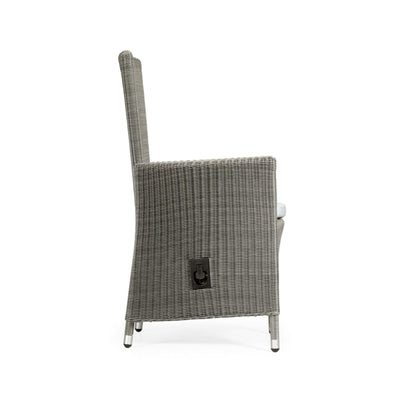 Jonathan Charles Outdoors Jonathan Charles Grey Wicker Rattan Dining Chair with Reclining Back House of Isabella UK