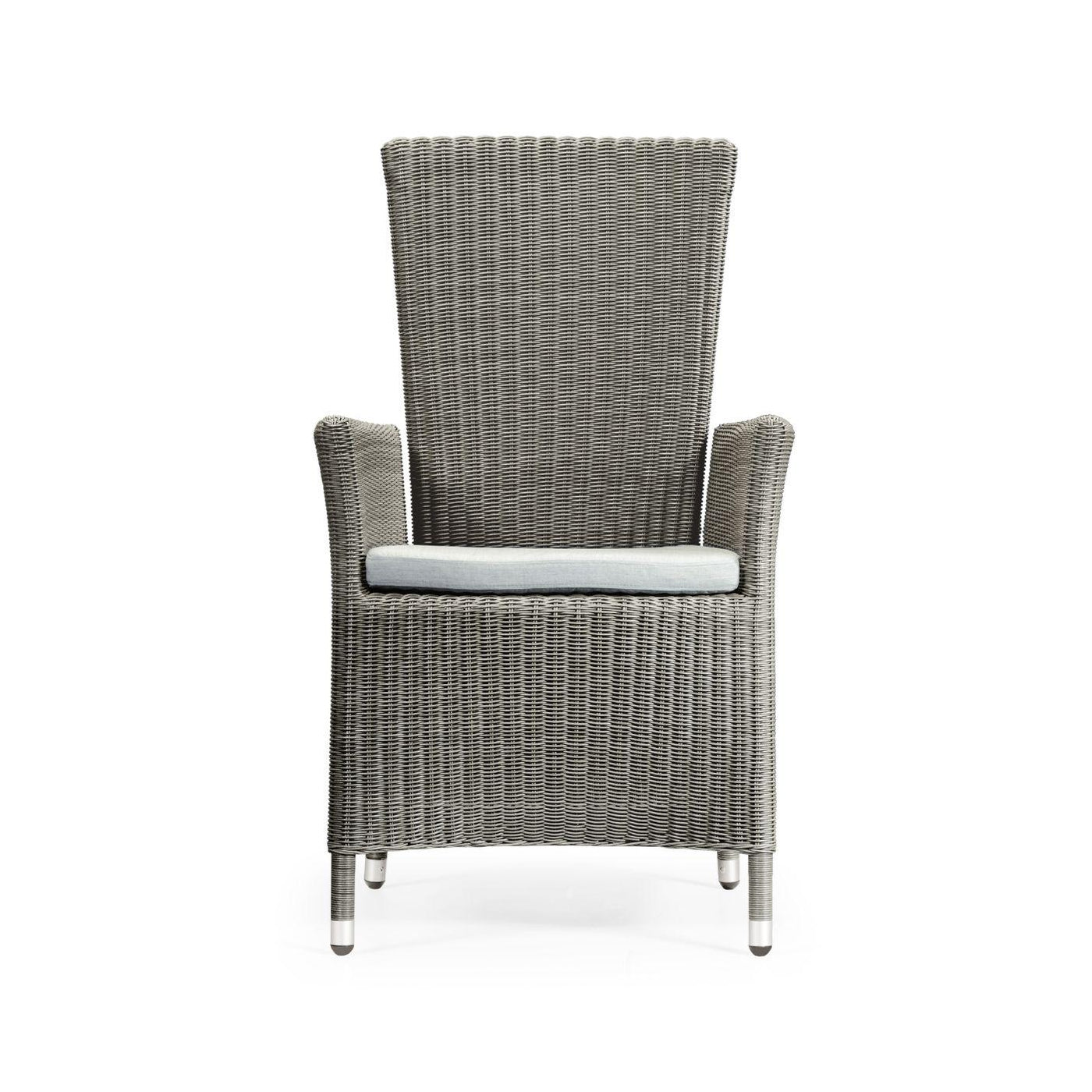 Jonathan Charles Outdoors Jonathan Charles Grey Wicker Rattan Dining Chair with Reclining Back House of Isabella UK