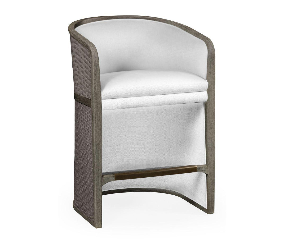 Jonathan Charles Hampton Grey Tub Outdoor Counter Stool in Com.