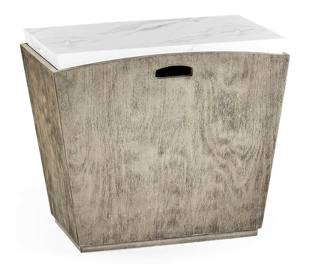 Jonathan Charles Hampton Outdoor Storage Side Table in Grey.