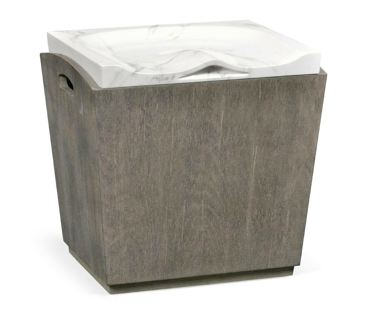 Jonathan Charles Hampton Outdoor Storage Stool in Grey.