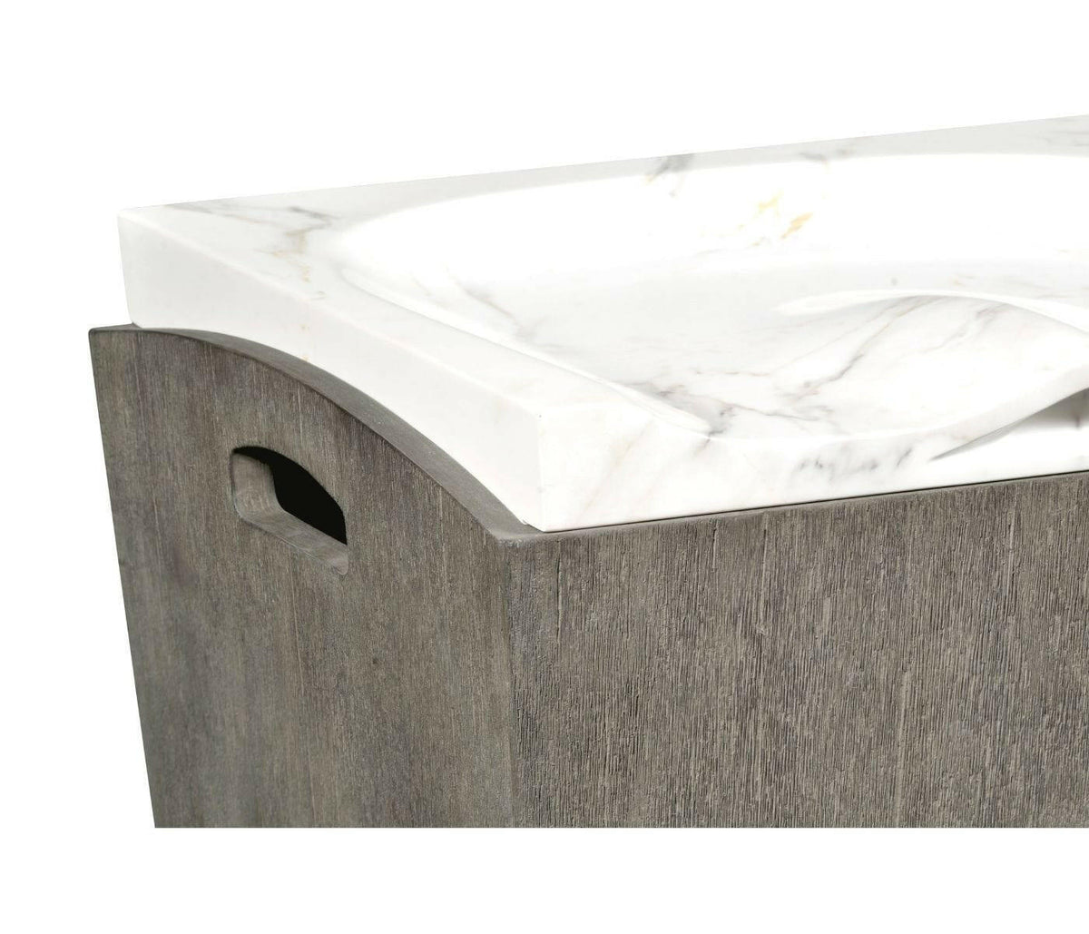Jonathan Charles Hampton Outdoor Storage Stool in Grey.