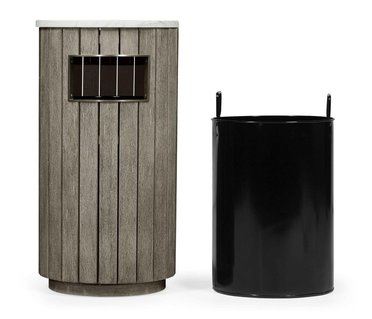 Jonathan Charles Hampton Outdoor Wooden Bin in Grey.