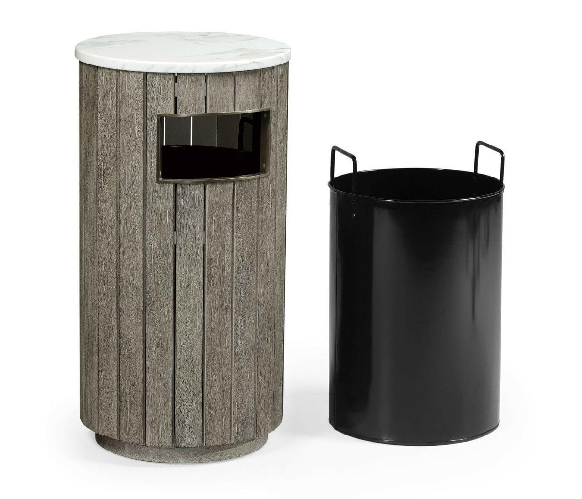 Jonathan Charles Hampton Outdoor Wooden Bin in Grey.